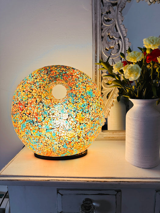 Mosaik-Donut-Lampe, mittelgroß, Burgunderrot