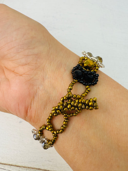 Nell Bracelet- Gold & Black ~ ALL JEWELLERY 3 FOR 2