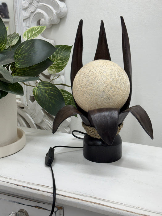 Small Coco Palm Spire Lamp - Dark Brown