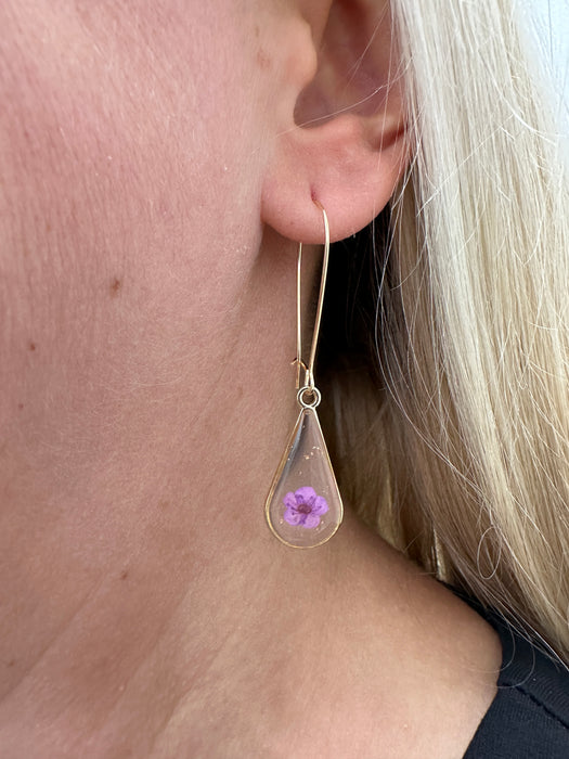 Calixta Earrings - Purple Flower ~ ALL JEWELLERY 3 FOR 2