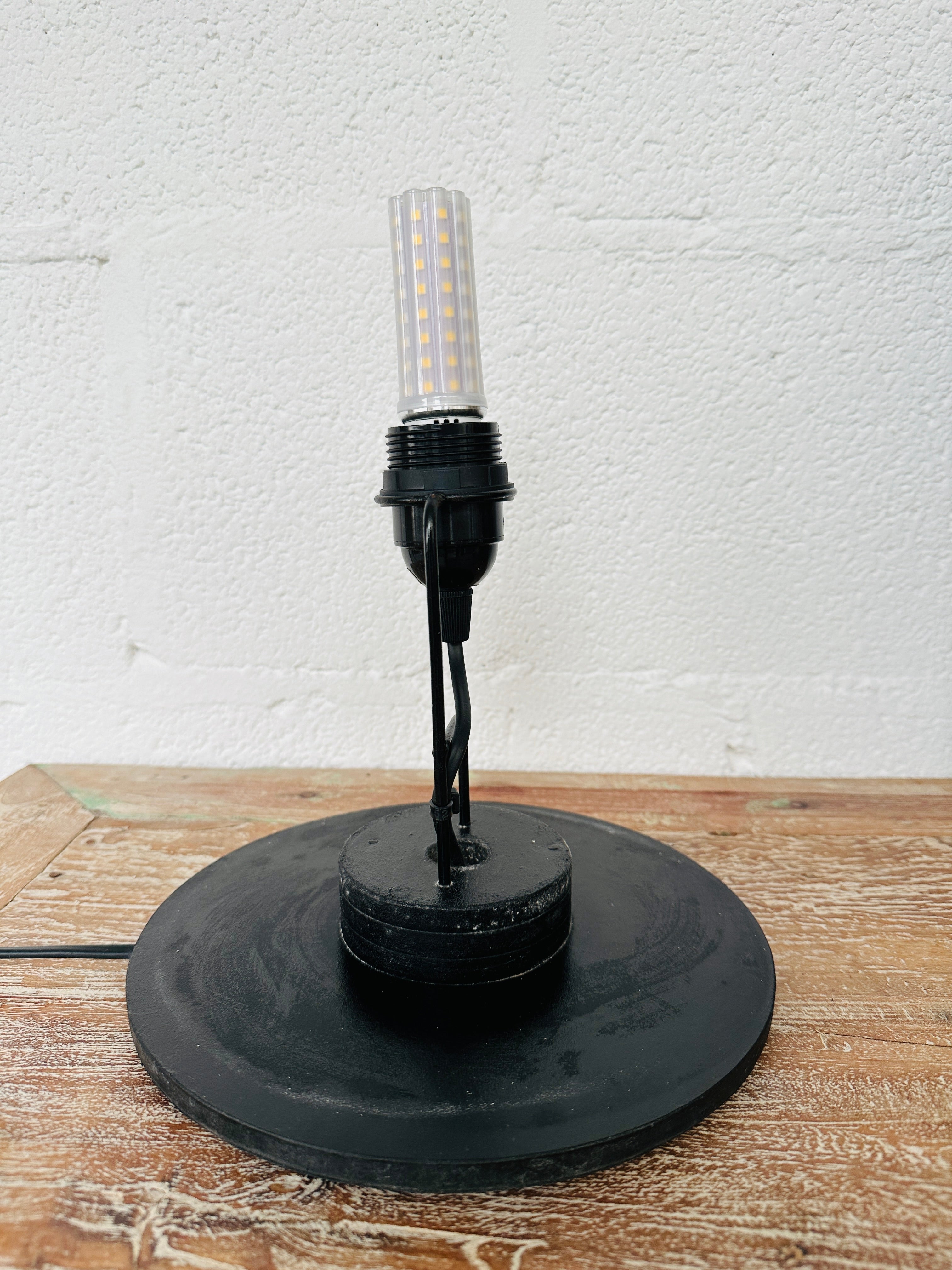 base and bulb view of mosaic cylinder lamps