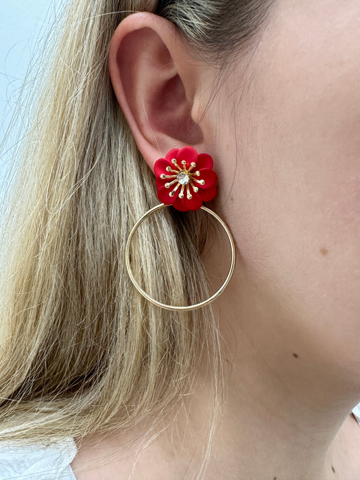 Frinta Earrings - Red ~ ALL JEWELLERY 3 FOR 2
