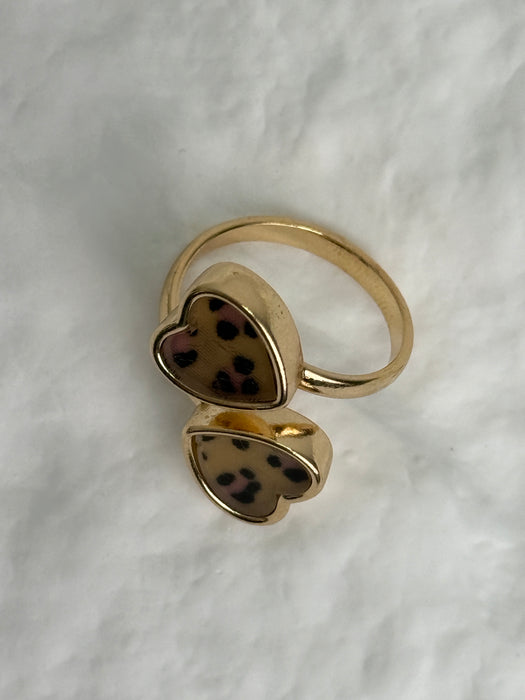 Leopard Print Heart Ring