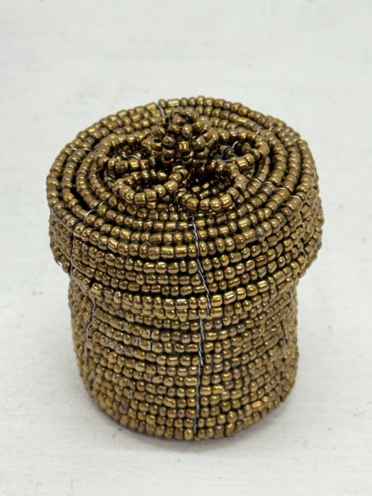 Gold Beaded Trinket Box