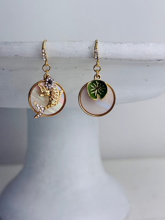 Fish & Lily Pond Earrings