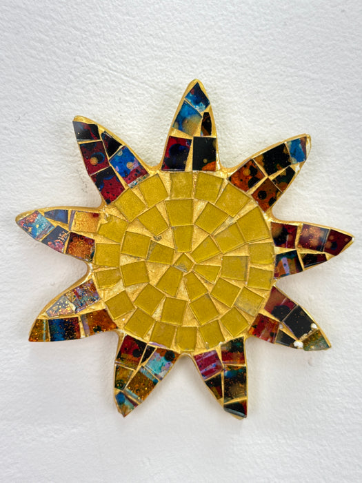 Small Mosaic Flower - Gold & Calypso