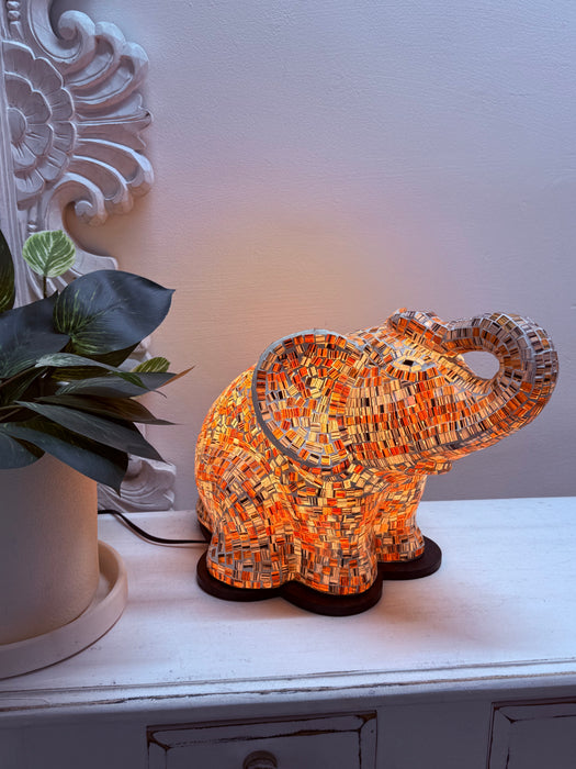 Large Mosaic Elephant Lamp