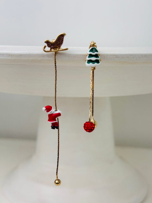 Climbing Santa Earrings