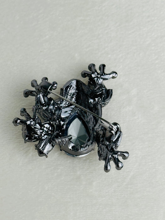 Crystal Frog Brooch