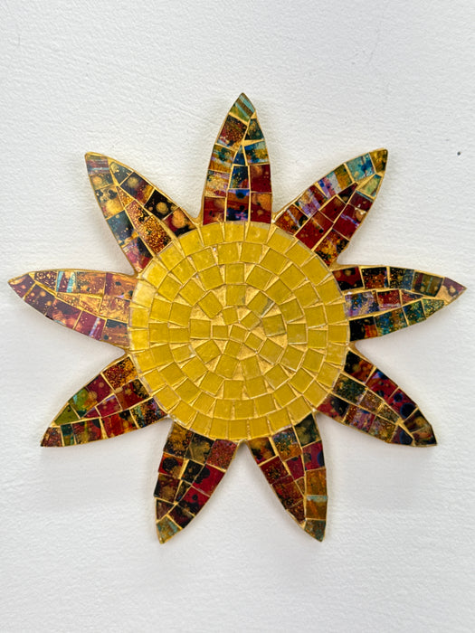 Large Mosaic Flower - Gold & Calypso