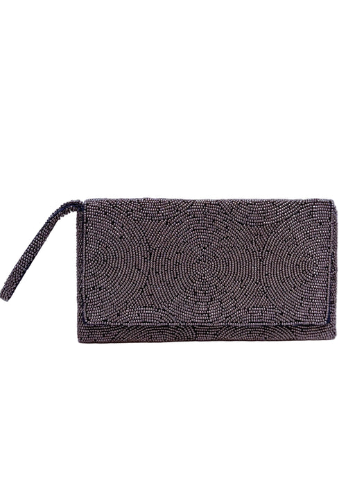 Kendra Beaded Clutch - Silver