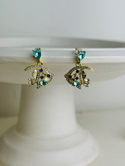 Crystal Fish Earrings