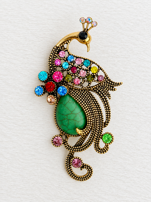 Peacock Brooch