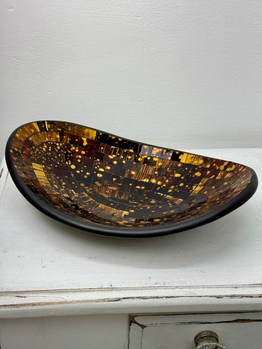 Large Mosaic Oval Bowl - Firecracker