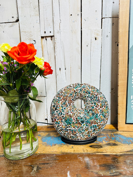 Mosaic Donut Lamp Small - Burgundy