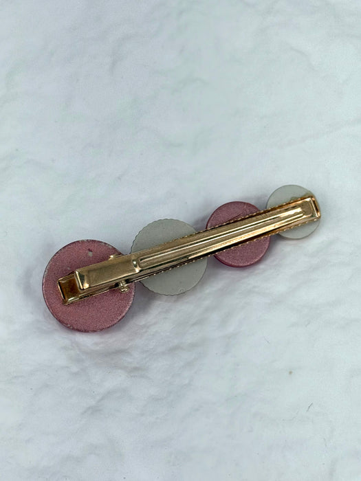 Pink & Gold Circle Hair Clip