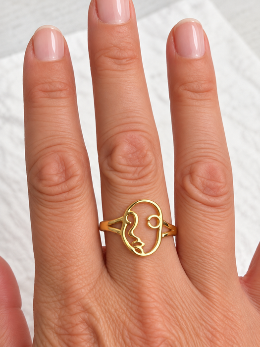 Face Ring - Gold