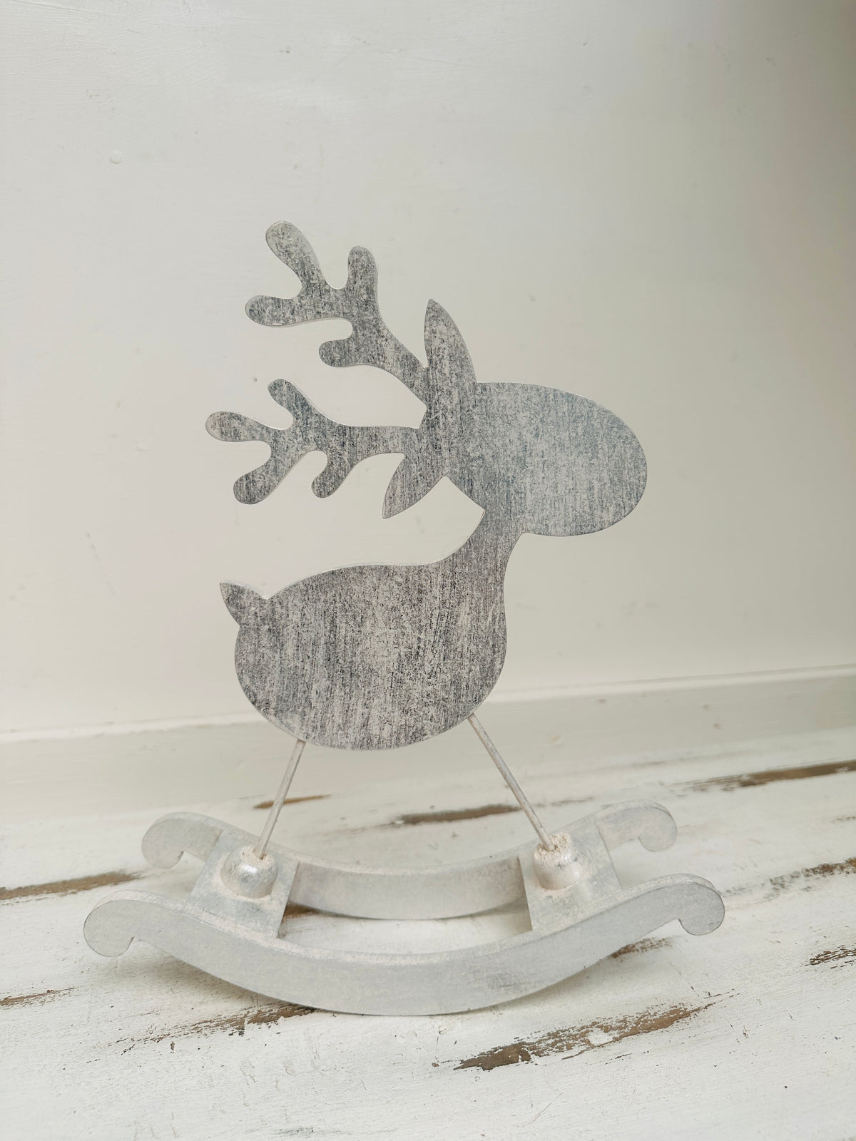 Silver Rocking Reindeer - Large– The Red Gecko UK