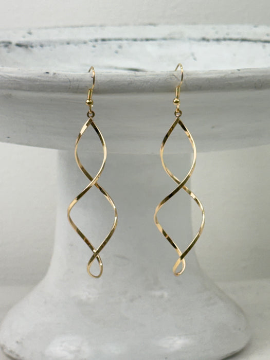 Twist Dangle Earrings - Gold