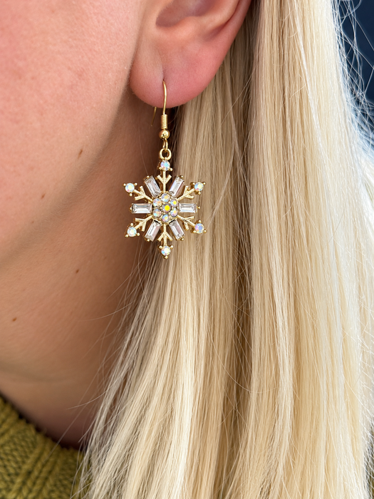 Gold Snowflake Earrings
