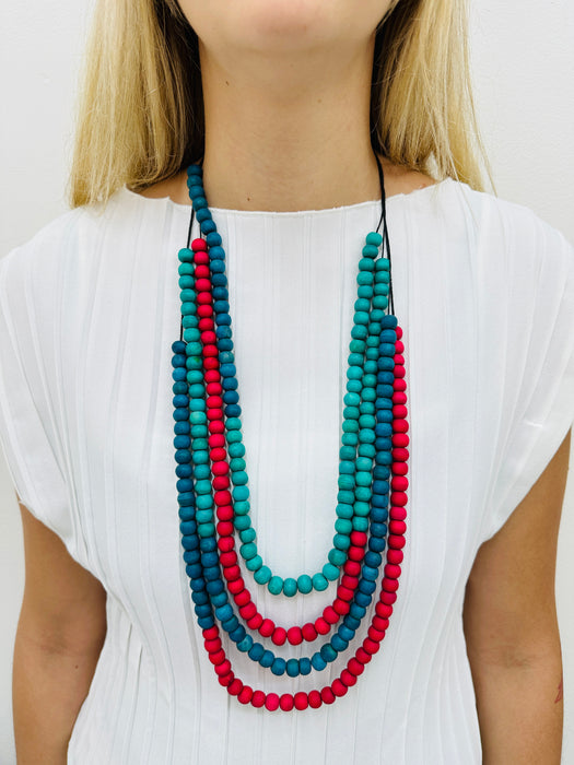 Fritha Necklace - Red Mix~ ALL JEWELLERY 3 FOR 2