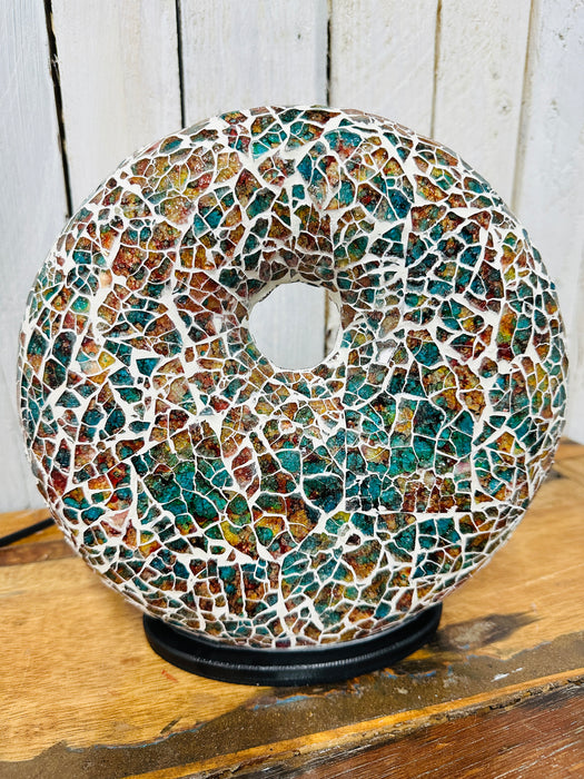Mosaic Donut Lamp Small - Burgundy