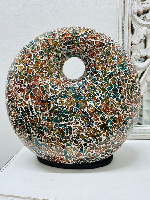 Mosaik-Donut-Lampe, mittelgroß, Burgunderrot