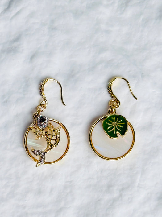 Fish & Lily Pond Earrings