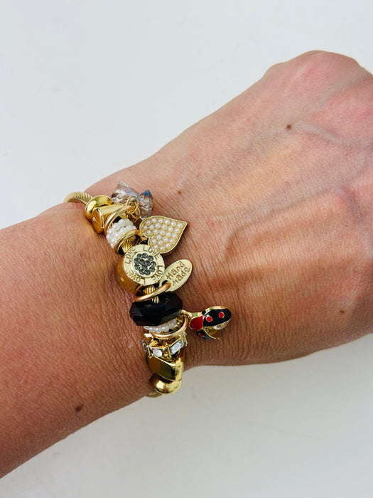 Ladybird & Heart Bracelet - Gold