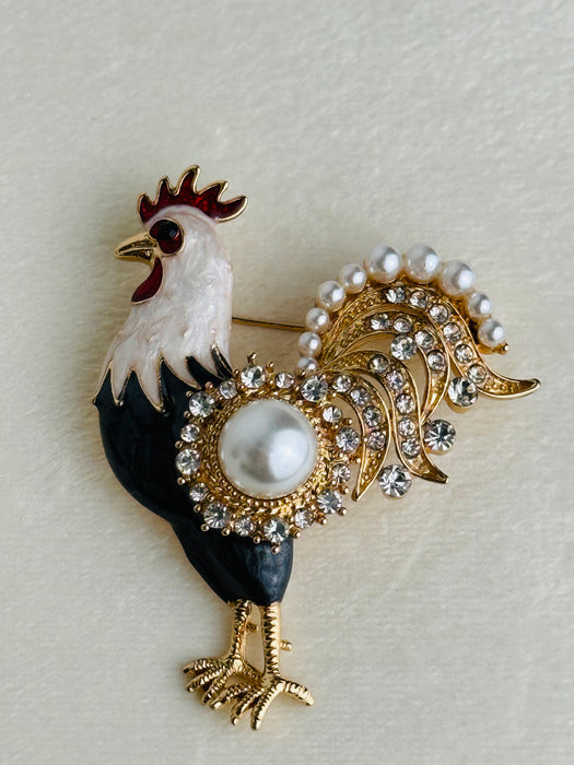 Rooster Brooch