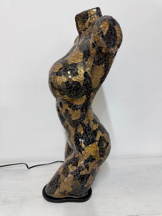 Large Mosaic Bust Lamp - Black Gold