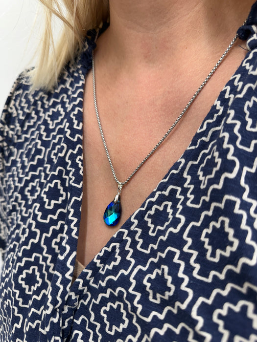 Teardrop Necklace - Ocean Blue ~ ALL JEWELLERY 3 FOR 2