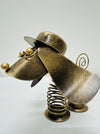 side view of metal dog bungo