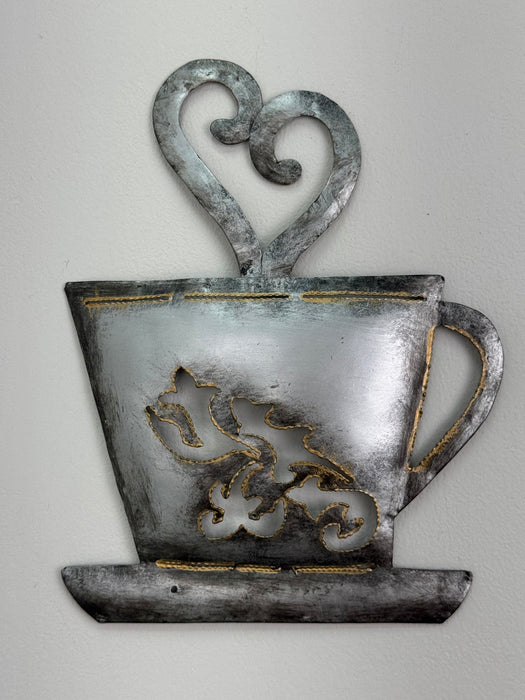 Heart Coffe Cup - Metallic Silver