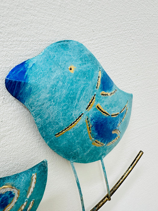 Turquoise Birds on Branch
