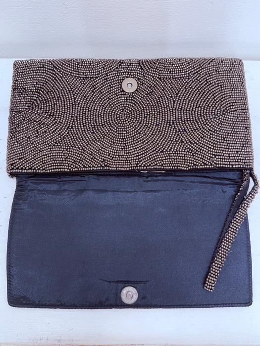 Kendra Beaded Clutch - Silver