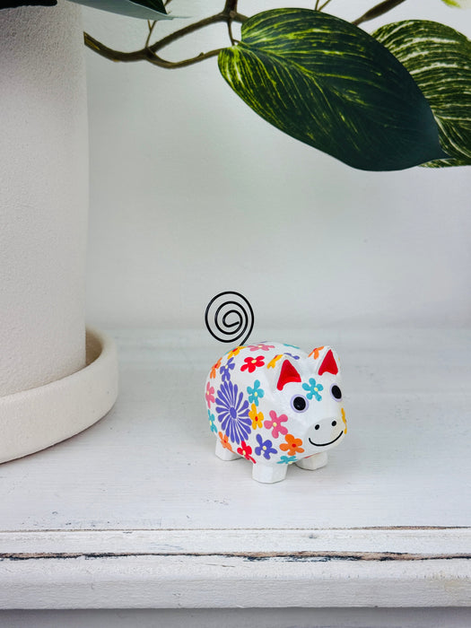 Flower Pig - White