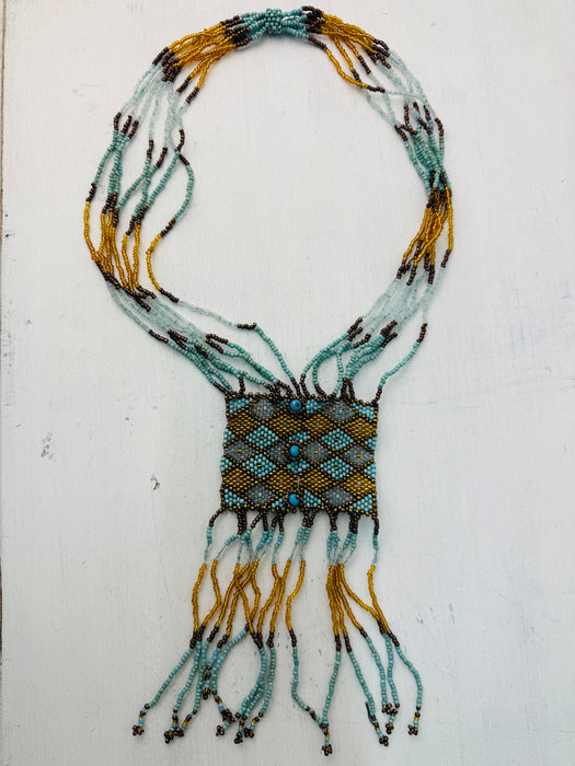 Basilla Necklace - Turquoise & Gold ~ ALL JEWELLERY 3 FOR 2