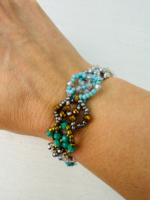Noor Bracelet - Turquoise & Gold ~ ALL JEWELLERY 3 FOR 2