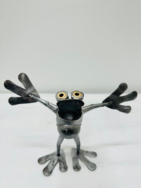 front view of metal frog vincent