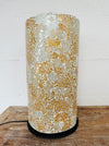 front view of mosaic cylinder lamp light off