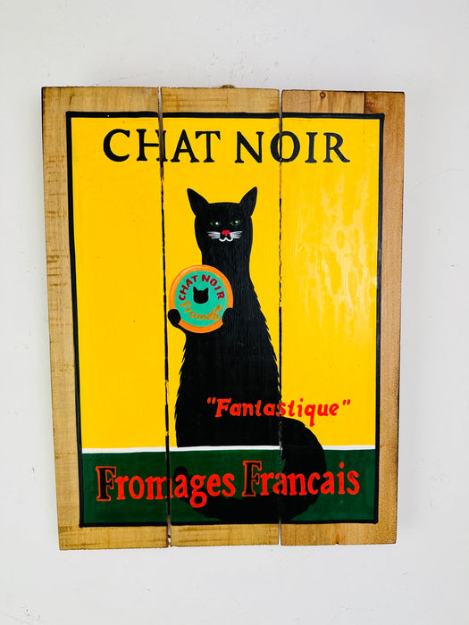 front view of wooden sign