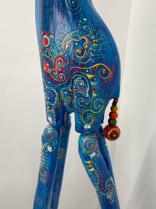 Verrückte Giraffe - Groß - Blau Mix
