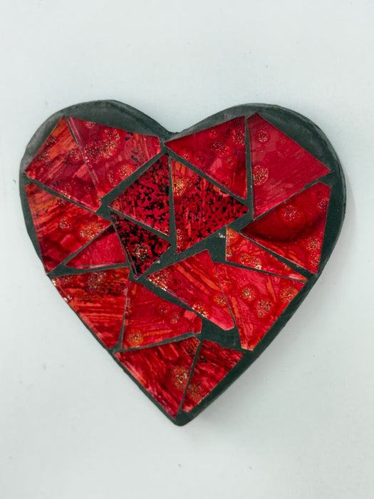 Mosaic Heart Magnet - Red