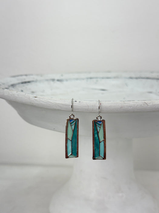 Terra Rectangle Earrings -  Silver