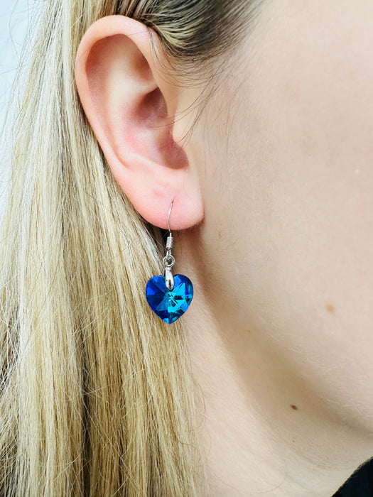 Heart Odette Earrings - Ocean Blue ~ ALL JEWELLERY 3 FOR 2