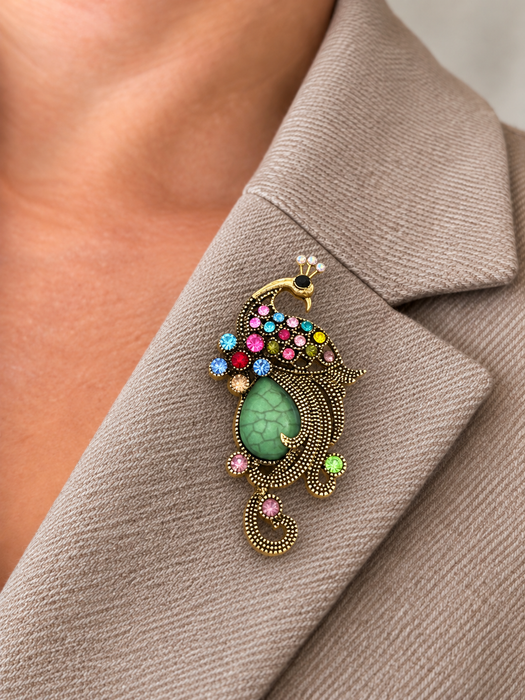 Peacock Brooch