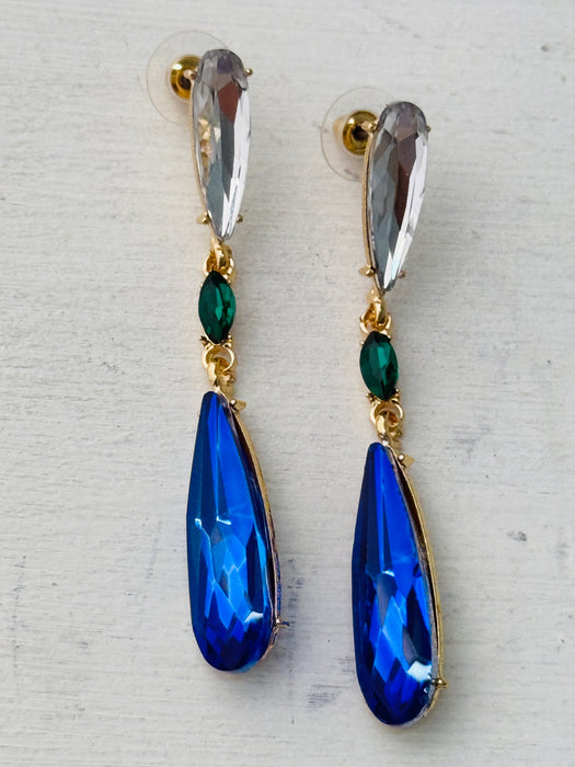 Avani Earrings - Blue ~ ALL JEWELLERY 3 FOR 2
