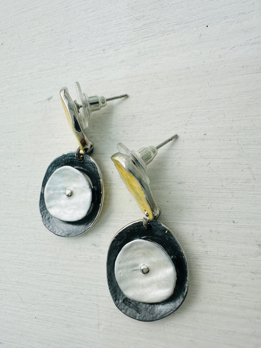Coralia Earrings - Gold & Grey ~ ALL JEWELLERY 3 FOR 2
