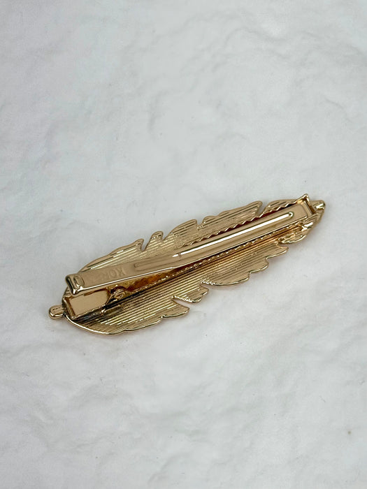 Feather Hair Clip - Gold
